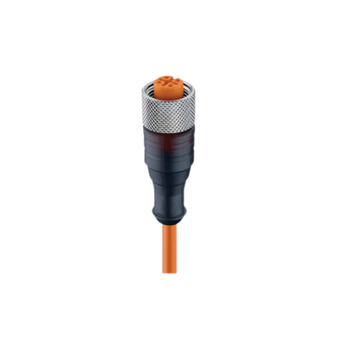 M12 A-coded female Trans body PUR Orange